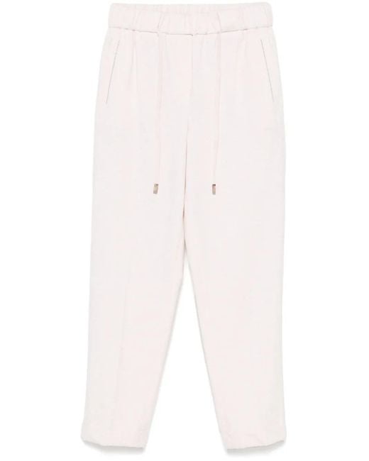 Peserico White Mélange-Effect Sweatpants