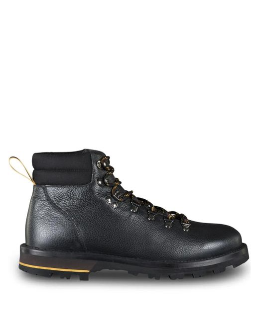 Moorer Black Koons-Peg Padded Panelled Boots for men
