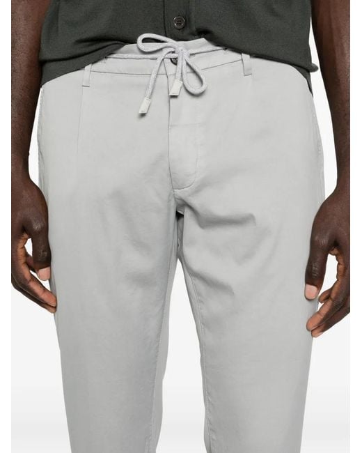 Eleventy Gray Drawstring-Waist Trousers for men