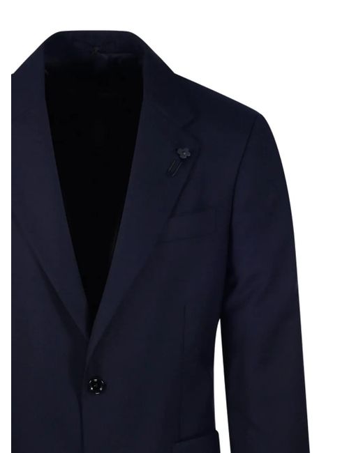 Lardini Blue Notched-Lapel Single-Breasted Blazer for men