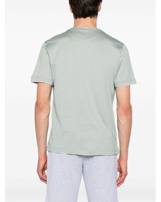 Eleventy Green Layered Cotton T-shirt for men