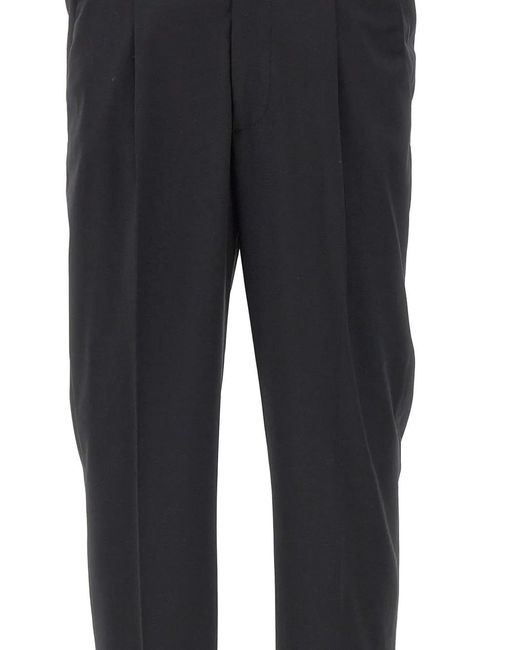 Devore Blue Pleated Cuffed Trousers for men
