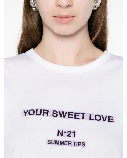 N°21 White Short-Sleeve T-Shirt