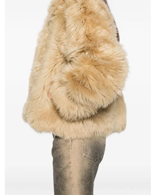 Cynthia Rowley Natural Shearling Cropped Jacket