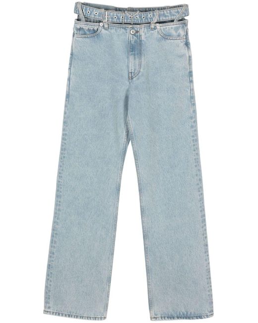 Y. Project Blue Wide-Leg-Jeans mit Gürtel