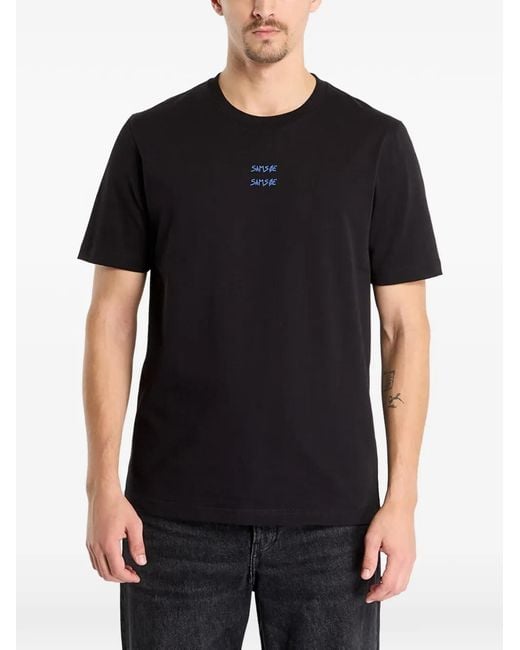 Samsøe & Samsøe Black Graphic-Print T-Shirt for men