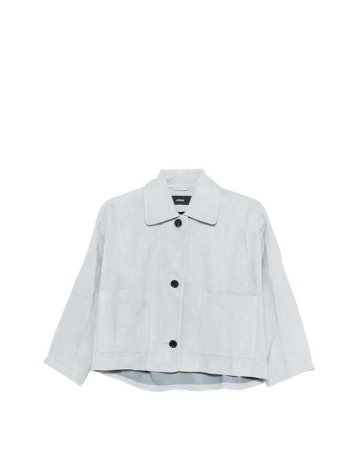 Arma White Zhou Patch-Pocket Leather Jacket