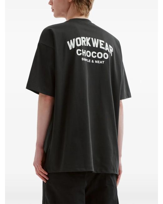 Chocoolate Black Logo-Print T-Shirt for men
