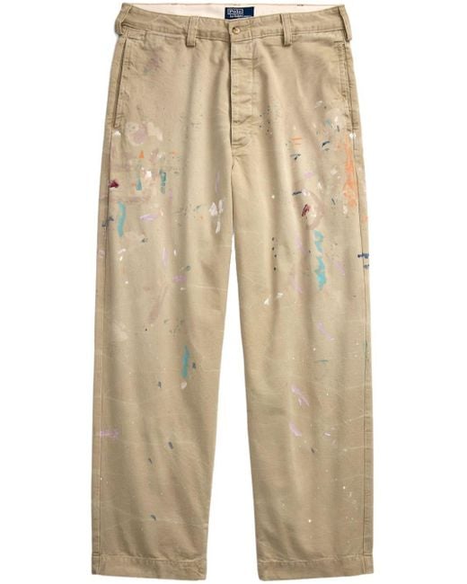 Pantalon chino Burroughs Big Fit à effet taches de peinture Polo Ralph Lauren pour homme en coloris Natural