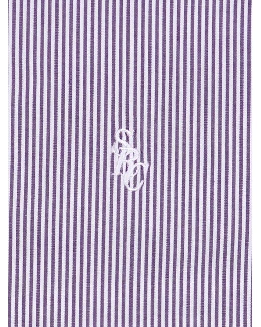 Sporty & Rich Purple Striped Button-Up Shirt