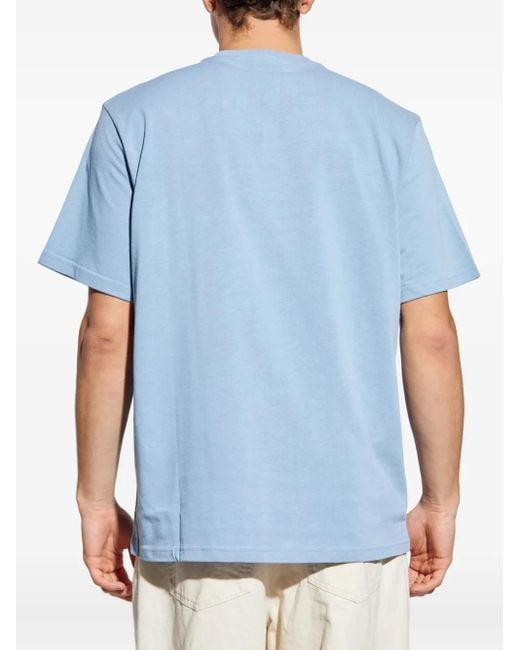 Camiseta con logo bordado J.W. Anderson de hombre de color Blue