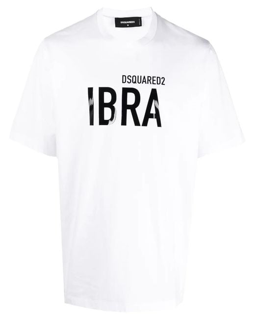DSquared² White Ibrahimovic X Cotton T-shirt for men