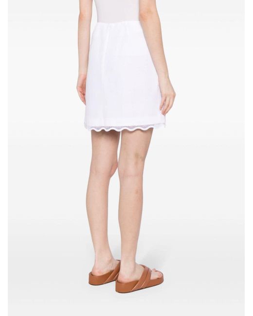 Minifalda Reva con ribete ondulado Aje. de color White
