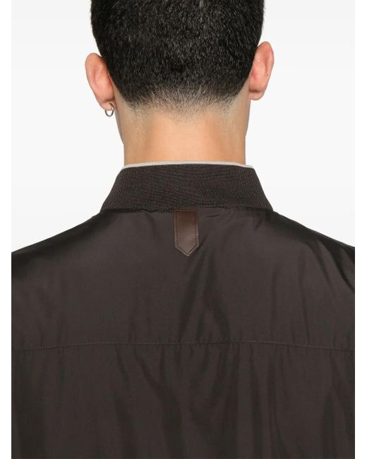 Canali Black Reversible Bomber Jacket for men