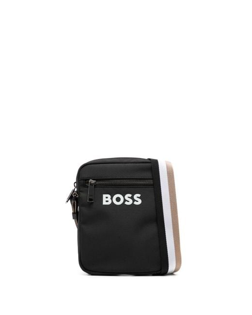 Sac à bandoulière à logo appliqué Boss pour homme en coloris Black