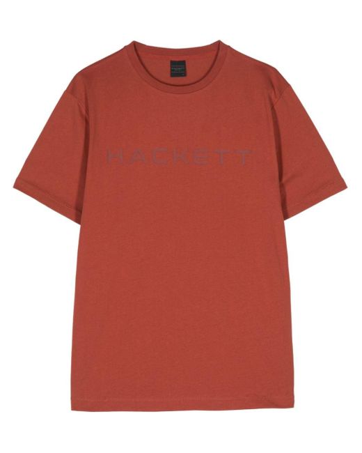 Hackett Red Logo-print Cotton T-shirt for men