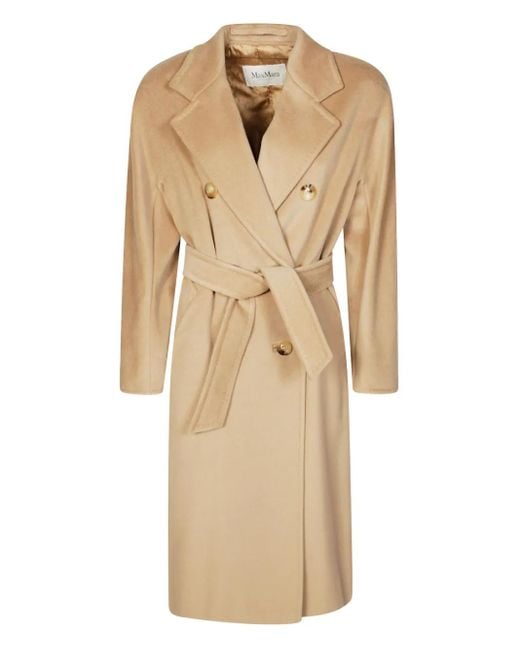 Max Mara ベルテッド ダブルコート Natural