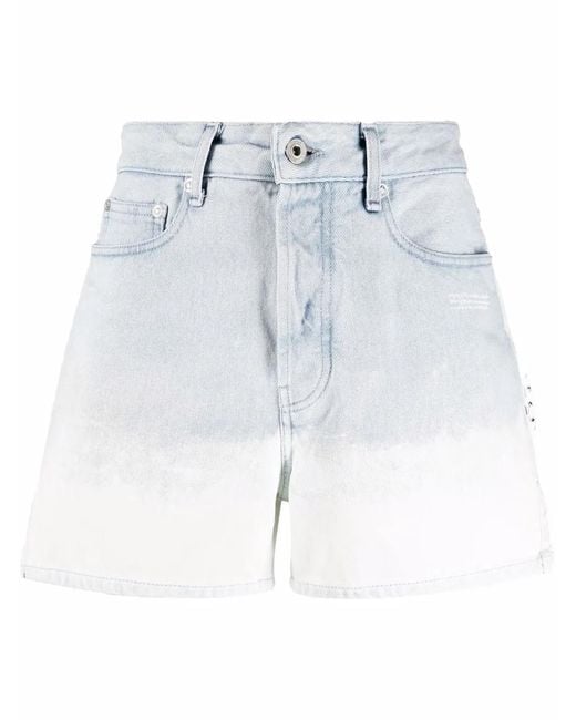 Off-White c/o Virgil Abloh Blue Gradient-Effect Denim Shorts
