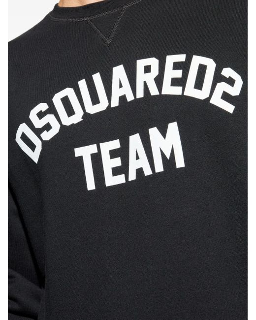 DSquared² Black Logo-Print Sweatshirt for men