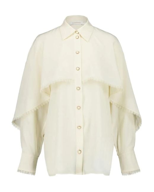 Blusa con ribete de encaje Zimmermann de color White