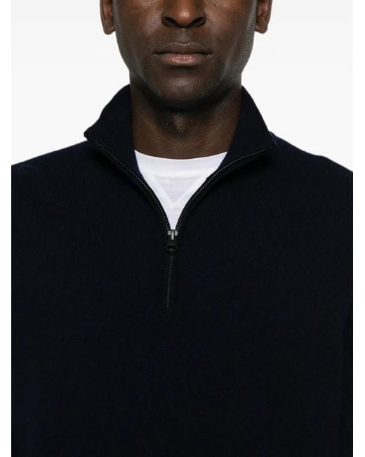 Lisa Yang Blue Augustus Quarter-Zip Sweater for men
