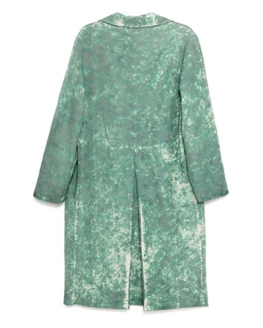 Stain Shade Green Tie-Dye Pattern Coat for men