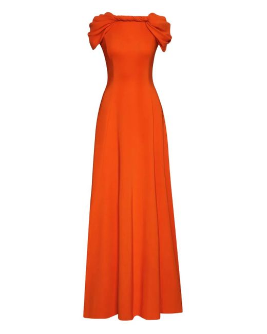Robe Longue En Cady Oscar de la Renta en coloris Orange