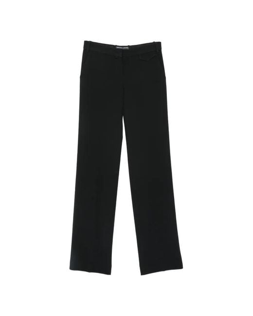 Ermanno Scervino Black Pressed-Crease Wide-Leg Trousers