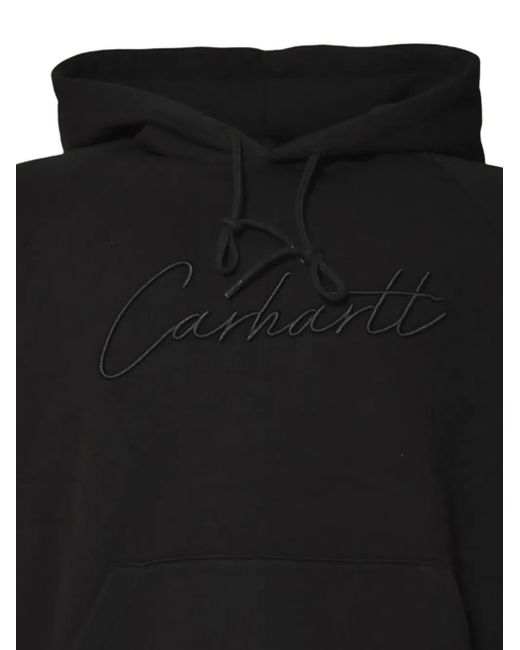 Carhartt Black Embroidered-Logo Hoodie for men