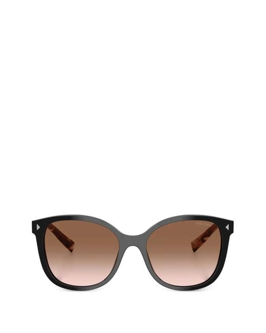 Prada Brown Tortoiseshell-Effect Cat-Eye Sunglasses