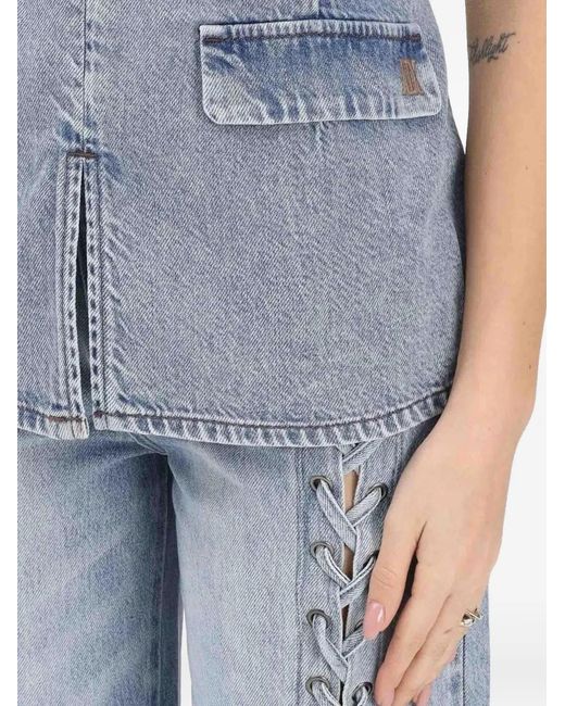 ARMANI EXCHANGE Blue Haut À Poche À Rabat Et Dos Ouvert