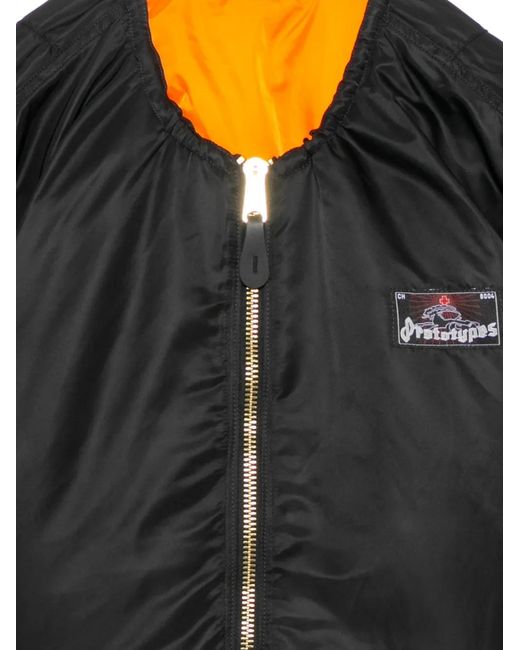 PROTOTYPES Black Padded Bomber Jacket for men