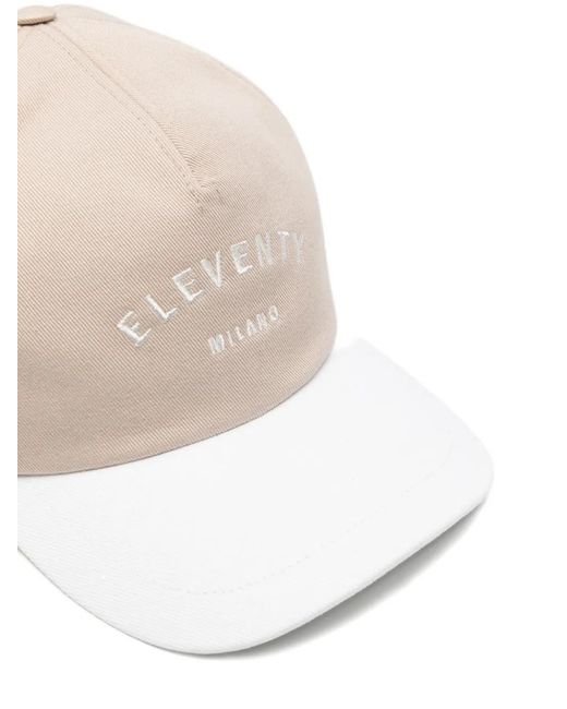 Eleventy White Two-Tone Baseball Cap for men