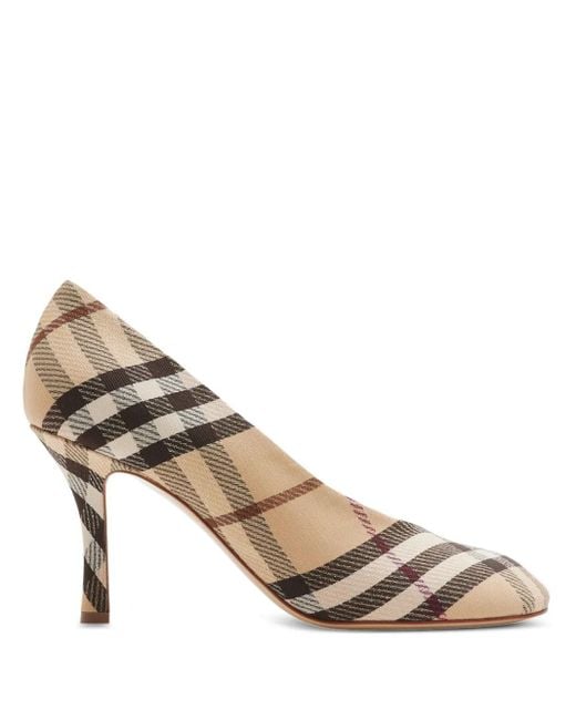 Pumps A Quadri 85Mm di Burberry in Natural