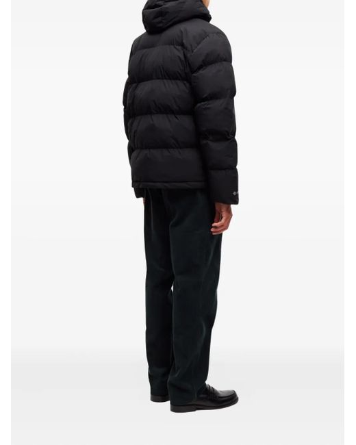 Samsøe & Samsøe Black Hooded Puffer Jacket for men