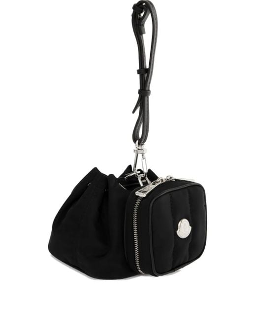Moncler Black Double-Pouch-Tote Bag mit Logo-Patch