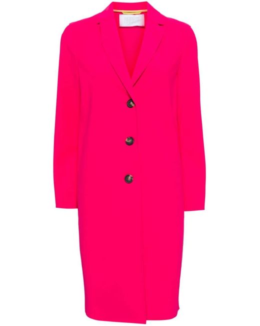 Harris Wharf London Pink Single-breasted Scuba Coat