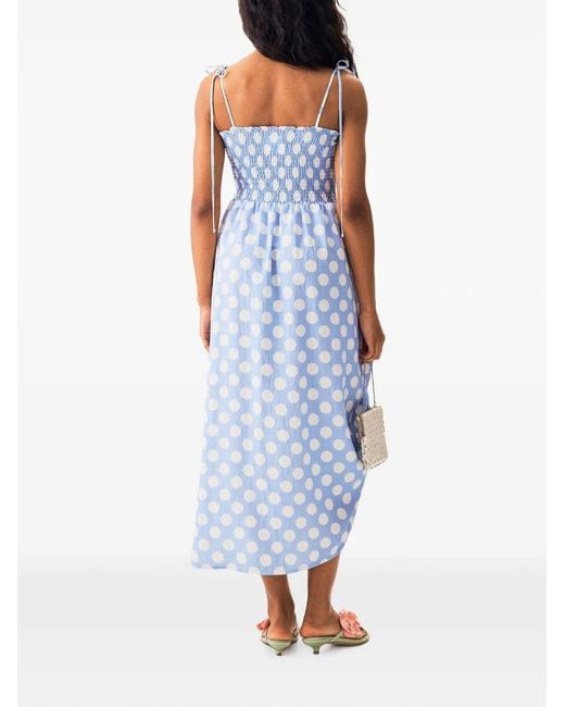 Sleeper Blue Atlanta Polka-Dot Dress