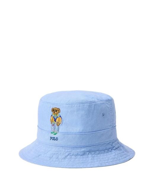 Polo Ralph Lauren Blue Polo Bear Loft Bucket Hat for men
