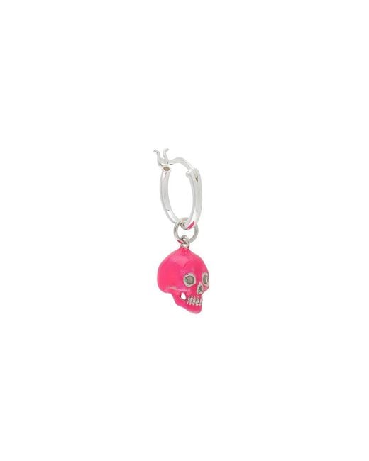 True Rocks Pink Skull-Drop Hoop Earring for men
