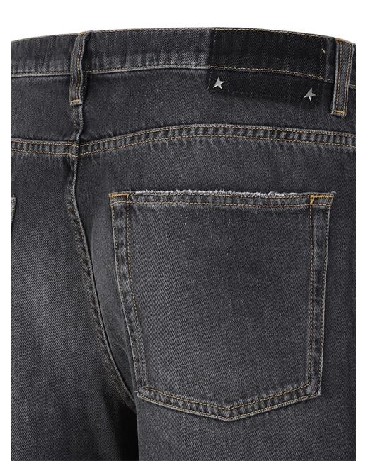 Golden Goose Deluxe Brand Blue Distressed Logo-Patch Jeans for men