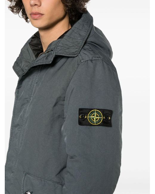 Stone Island Gray David Tc Compass Logo-patch Jacket for men