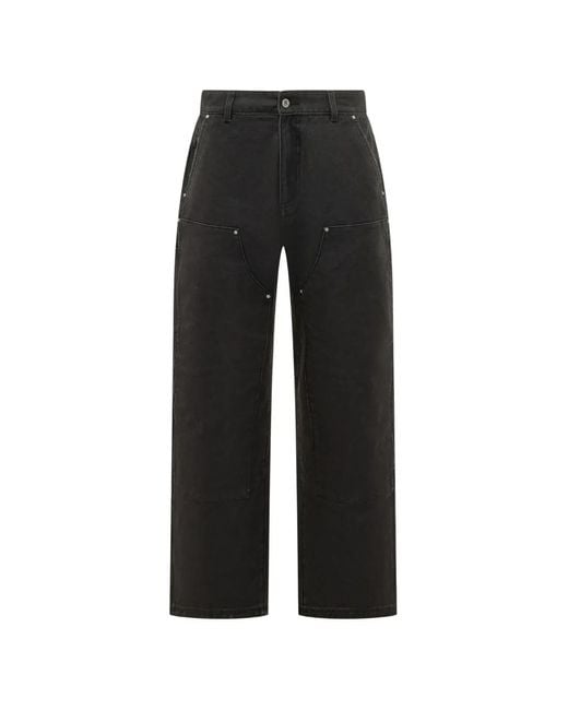Represent Black Heaton Workwear Regular-Fit Trousers for men