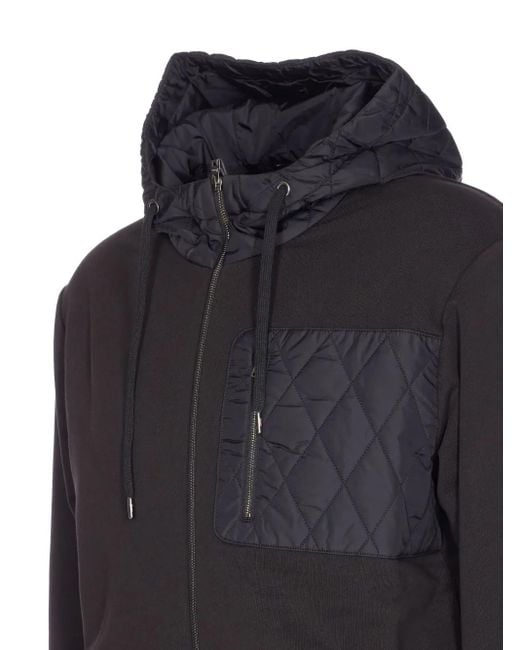 Herno Blue Quilted-Panel Zip-Up Sweatshirt for men
