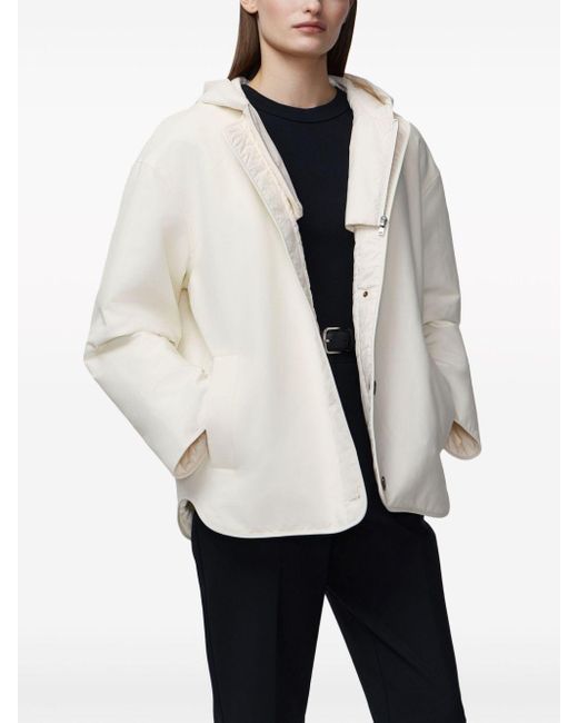 12 STOREEZ White Padded Detachable-hood Jacket