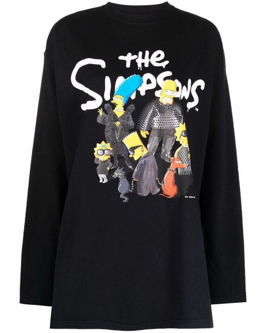 Balenciaga X The Simpsons プリント Tシャツ Black