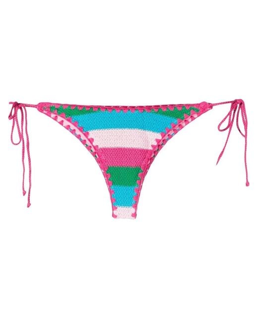 Mc2 Saint Barth Blue Stripe-Print Bikini Bottoms