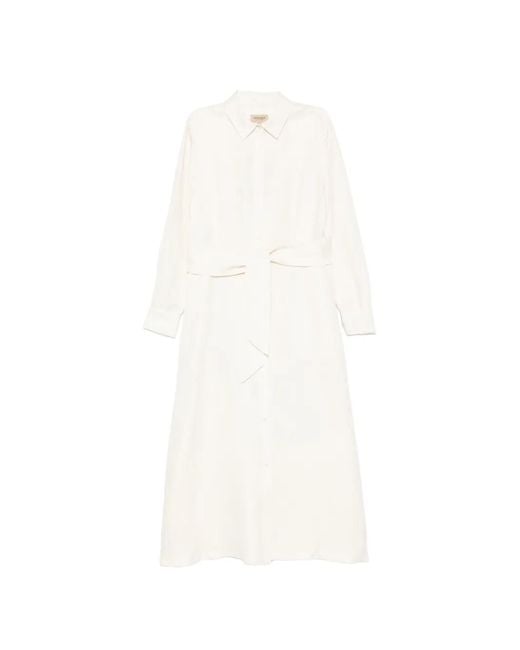 Woolrich White Tie Waist Chemisier Dress