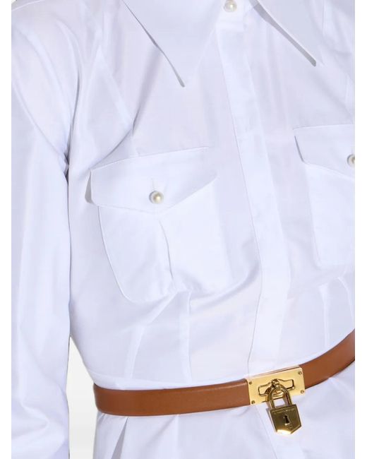 Elisabetta Franchi White Cotton Poplin Shirt With Flounce