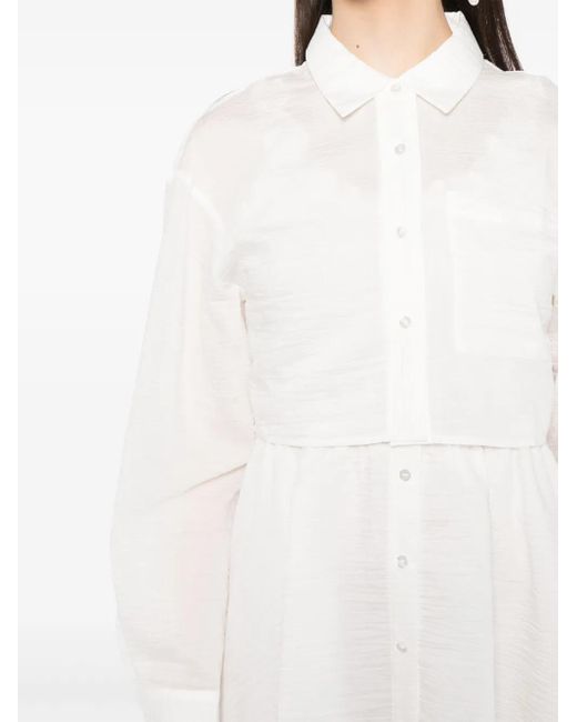 B+ AB White Crinkled Two-Piece Dress Set